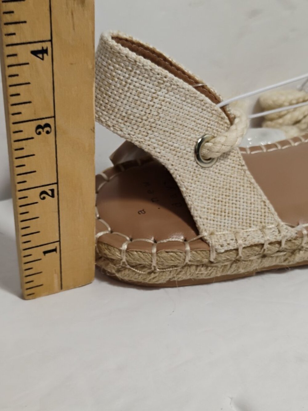 NWT A New Day Womens Espadrilles Sandals Ivory Crochet Ankle Wrap Size 6.5 - Picture 10 of 11